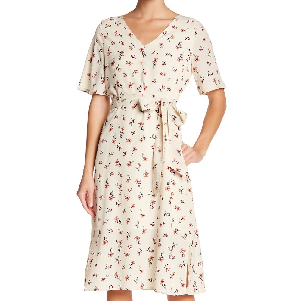 Lucca couture floral open back midi dress